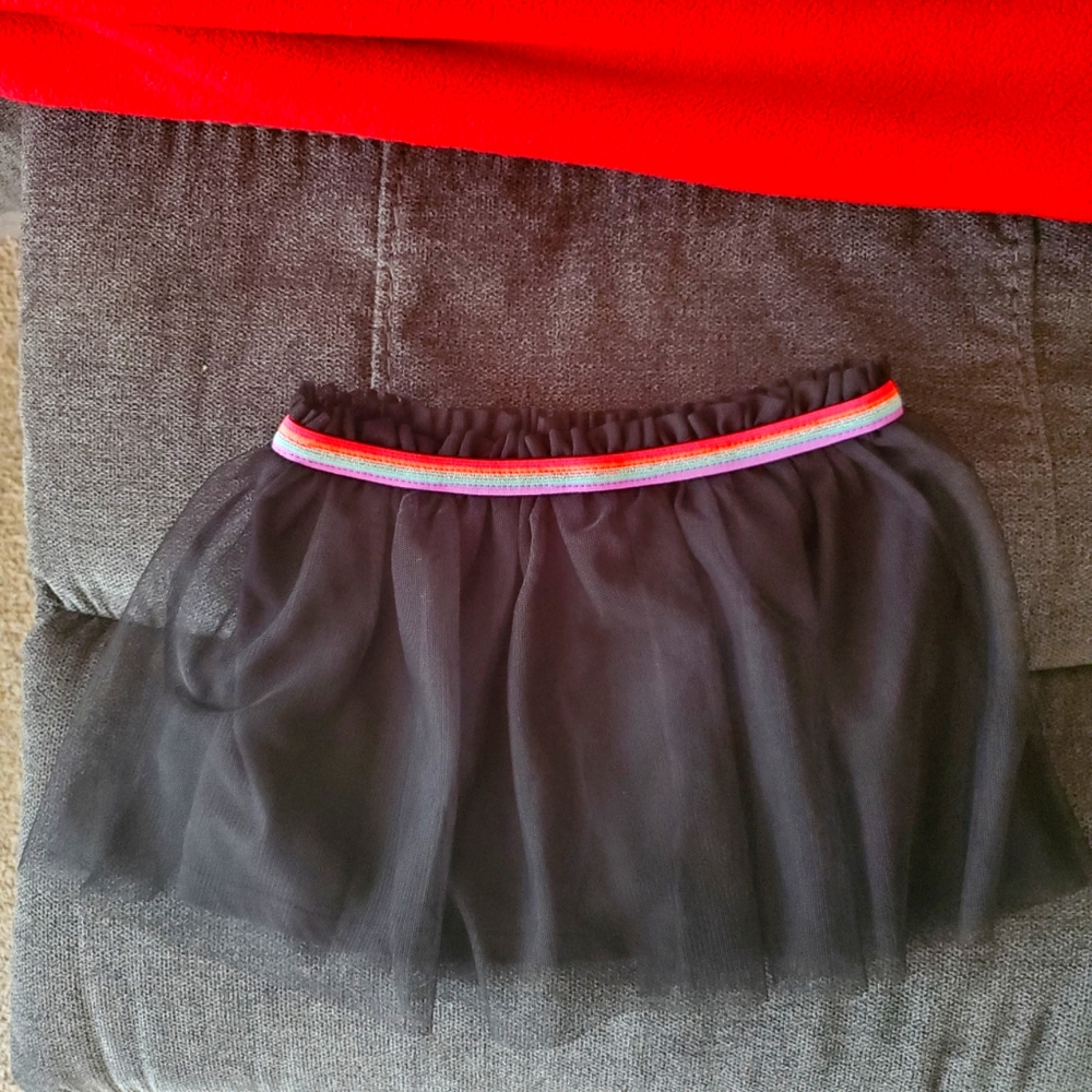 NWOT 365 Kids Black Ruffle Tuto Skirt Girls Size 4